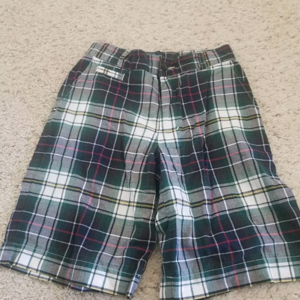 Ralph lauren boys plaid shorts blue green red 6